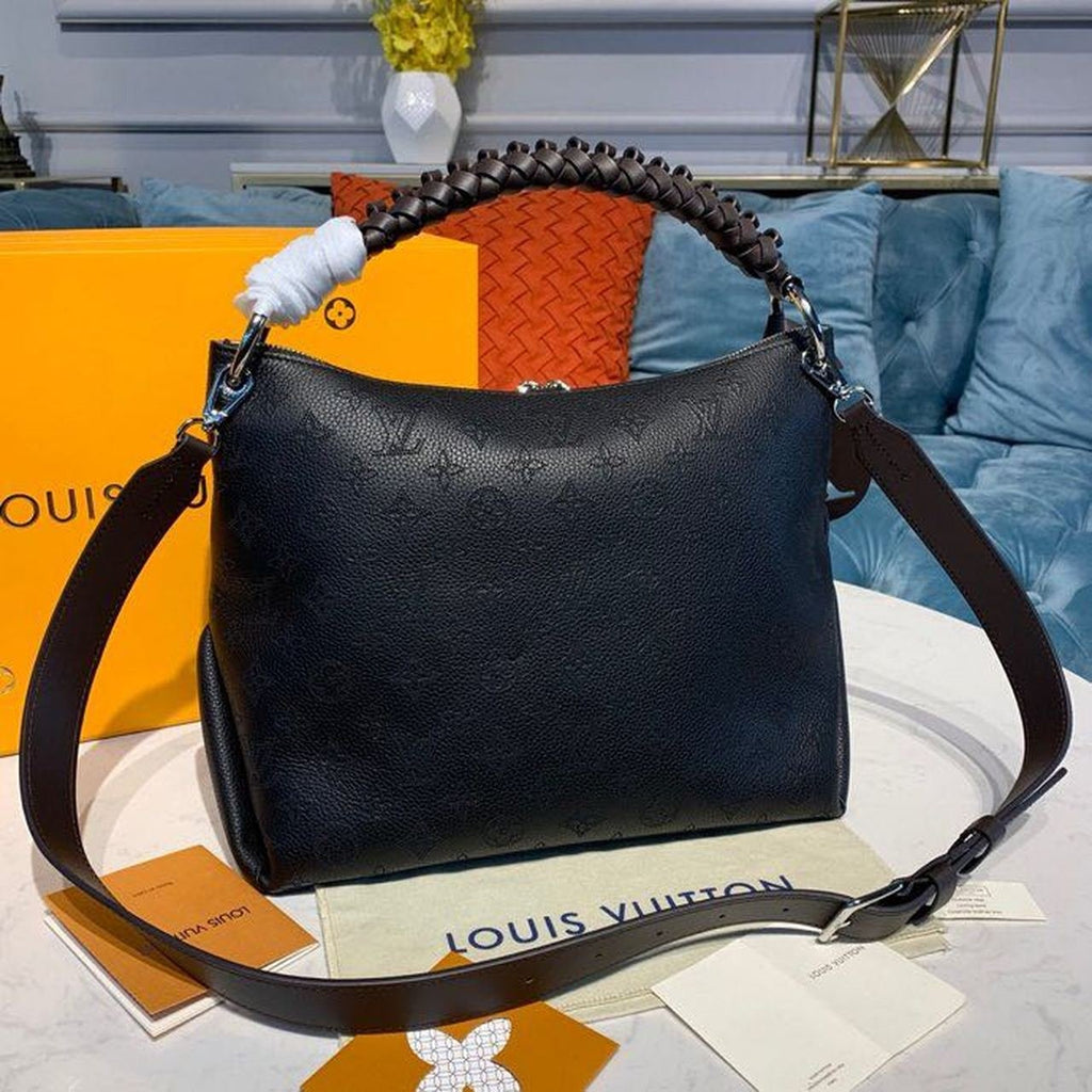 Louis Vuitton Beaubourg Woven Handle Tote Bag 32cm Mahina Calf Leather Canvas Spring/Summer Collection M56073, Noir
