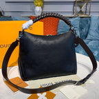 Louis Vuitton Beaubourg Woven Handle Tote Bag 32cm Mahina Calf Leather Canvas Spring/Summer Collection M56073, Noir