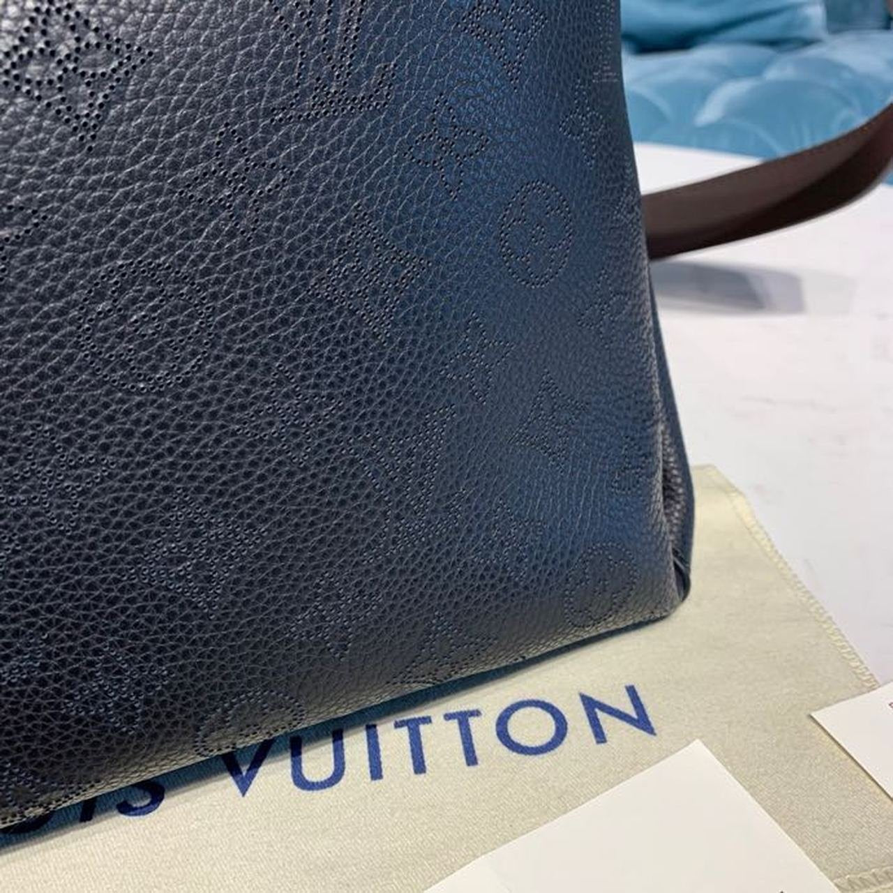 Louis Vuitton Beaubourg Woven Handle Tote Bag 32cm Mahina Calf Leather Canvas Spring/Summer Collection M56073, Noir