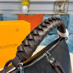 Louis Vuitton Beaubourg Woven Handle Tote Bag 32cm Mahina Calf Leather Canvas Spring/Summer Collection M56073, Noir