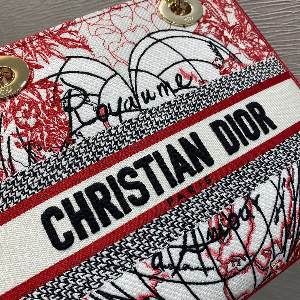 Christian Dior Medium Lady D-Lite Bag 24cm Red