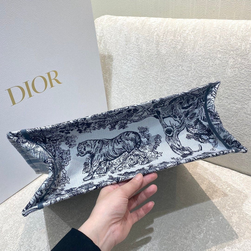 Christina Dior Book Tote Bag 42cm Blue