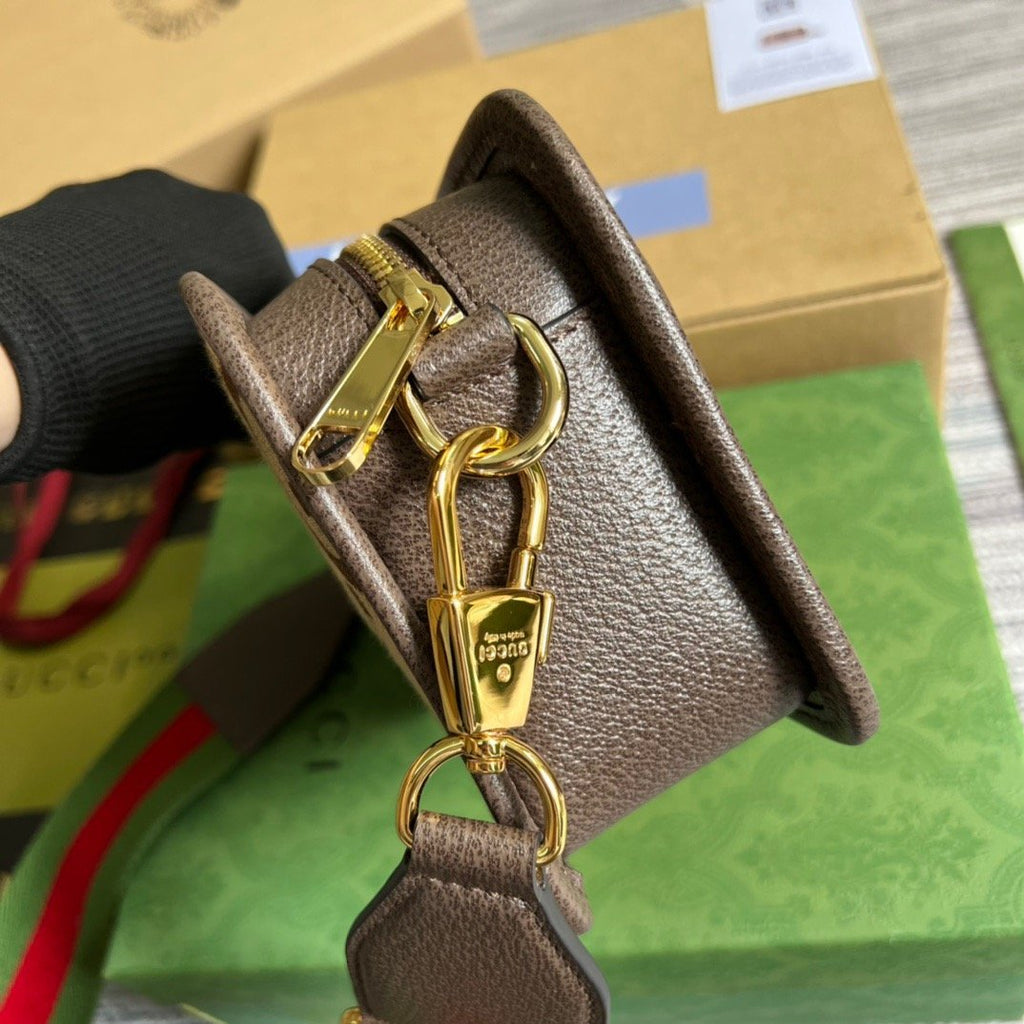 Gucci Jumbo GG Mini Bag Camel And Ebony Jumbo GG Canvas For Women 8.9in/22.5cm