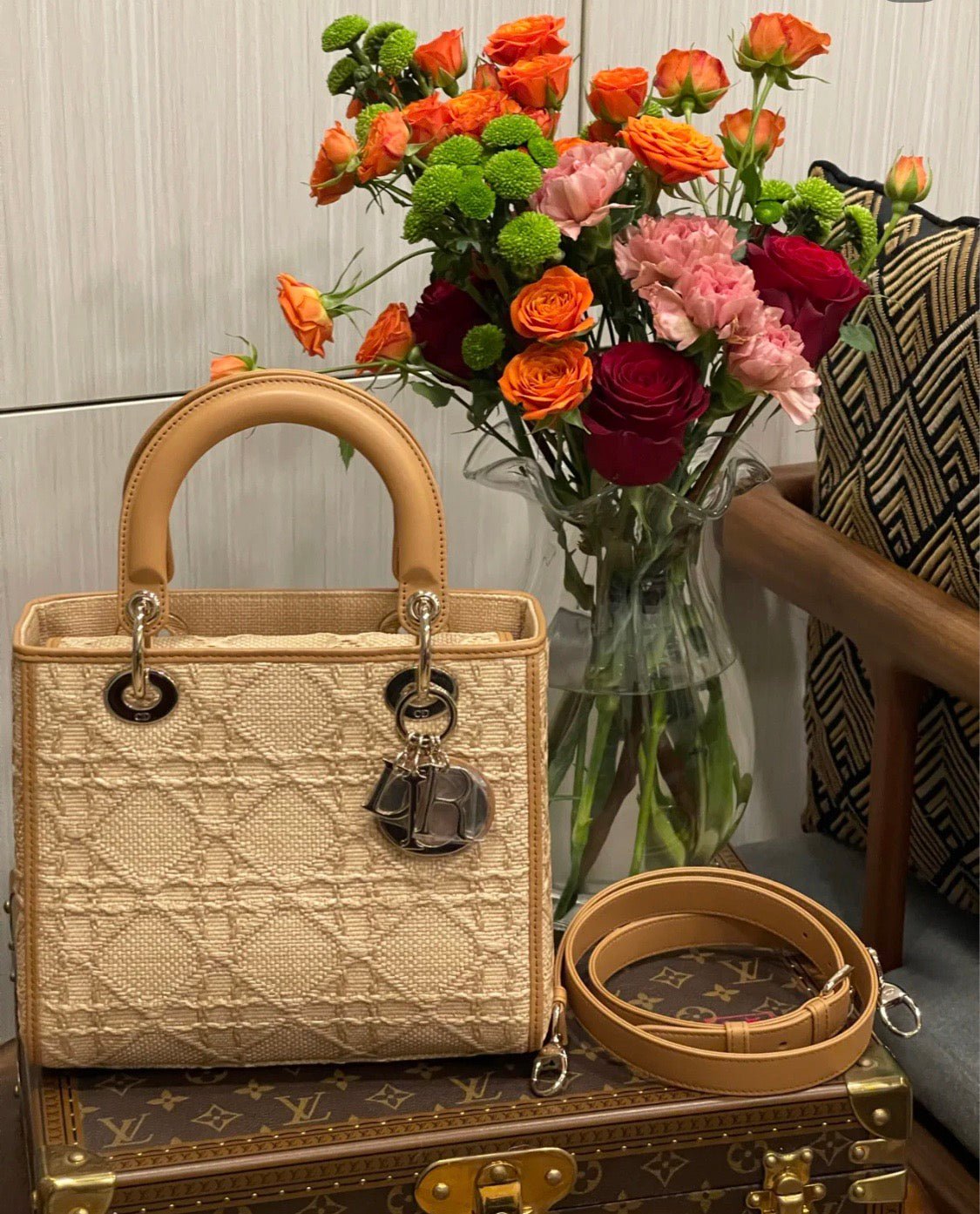 Christian Dior Medium Lady Dior Bag 24cm Brown