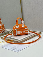 Christian Dior Mini Vibe Zip Bowling Bag 17cm Orange