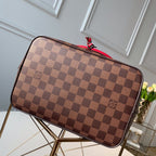 Louis Vuitton NeoNoe Bucket Bag MM Damier Azur Canvas Spring/Summer Collection N50042 Red