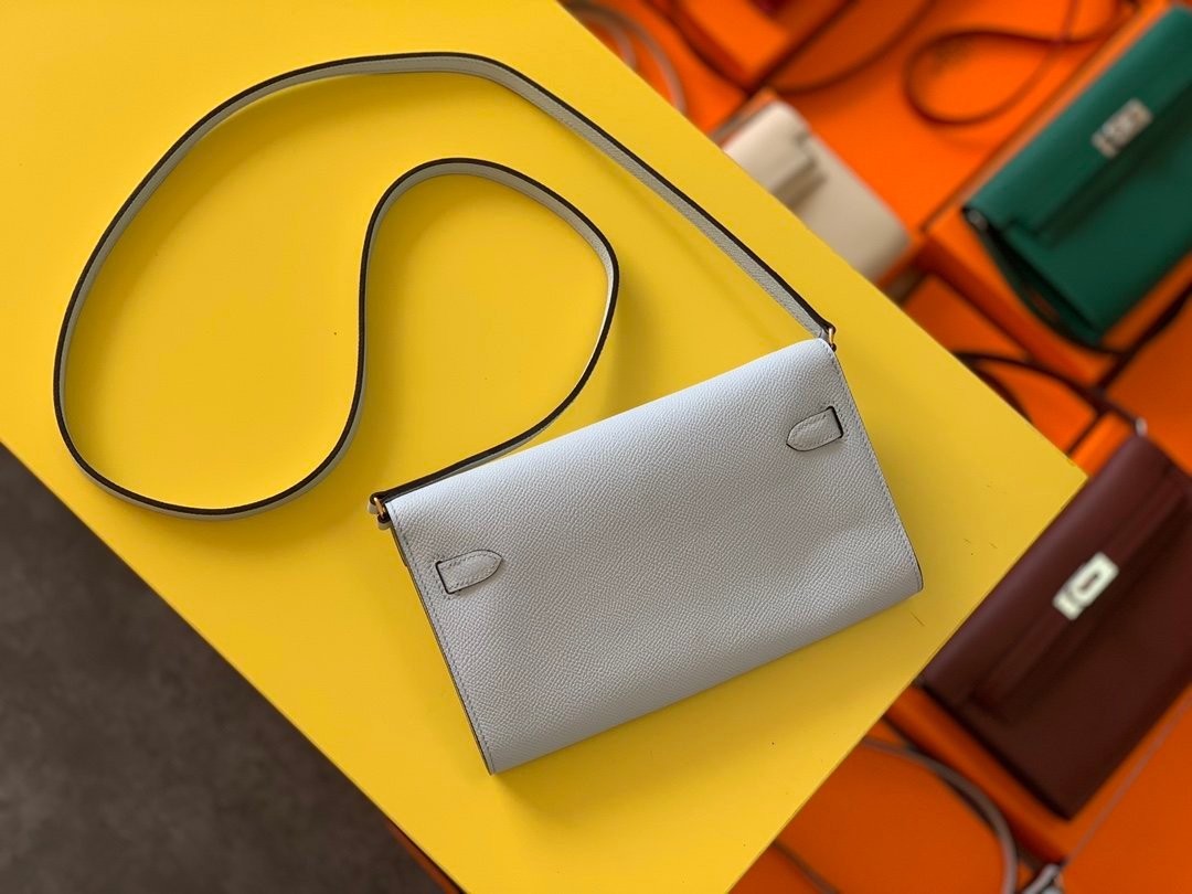 Hermes Kelly Wallet To Go Woc Epsom White For Women, Women’s Wallet 8.3in/21cm