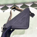 Prada Saffiano Triangle Bag Black For Women, Women’s Bags 11in/28cm