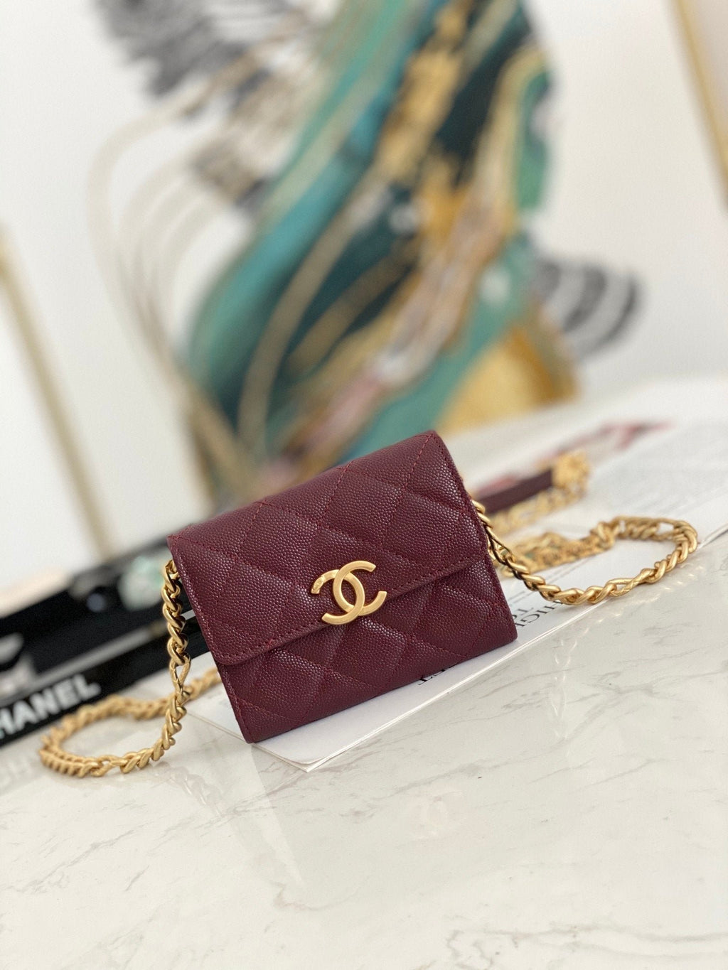 Chanel Flap Bag Mini Gold 12cm Red
