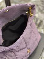 Saint Laurent Puffer Small Chain Bag In Denim 35cm