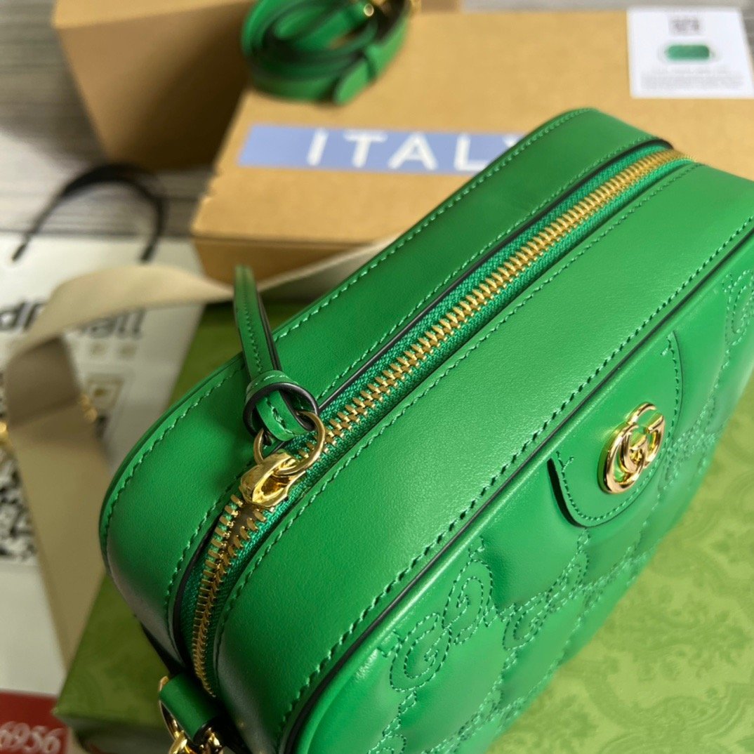 Gucci Matelasse Shoulder Bag Green For Women, Women’s Bags 8.5in/22cm
