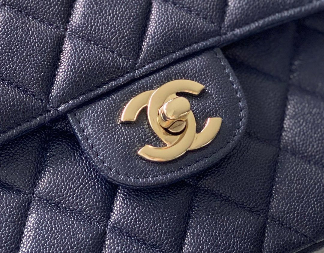 Chanel Classic Flapbag Gold Hardware 26cm Dark Blue