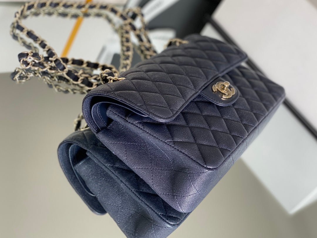 Chanel Classic Flapbag Gold Hardware 26cm Dark Blue
