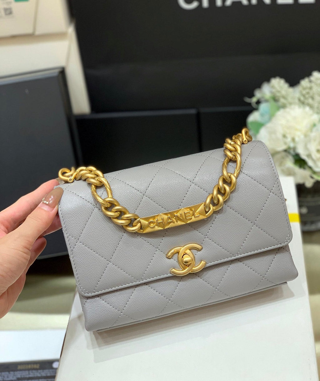 Chanel Co Co Cross Body Bag 24cm Grey