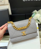 Chanel Co Co Cross Body Bag 24cm Grey
