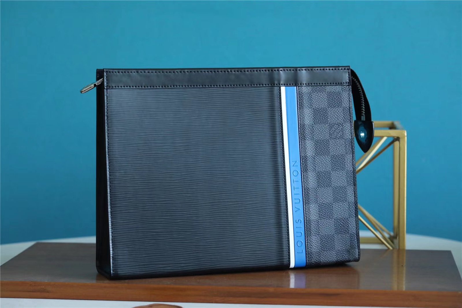 Louis Vuitton Pochette Voyage MM Epi Damier Graphite Canvas Black For Men, Men’s Travel Accessories 27cm LV M56827