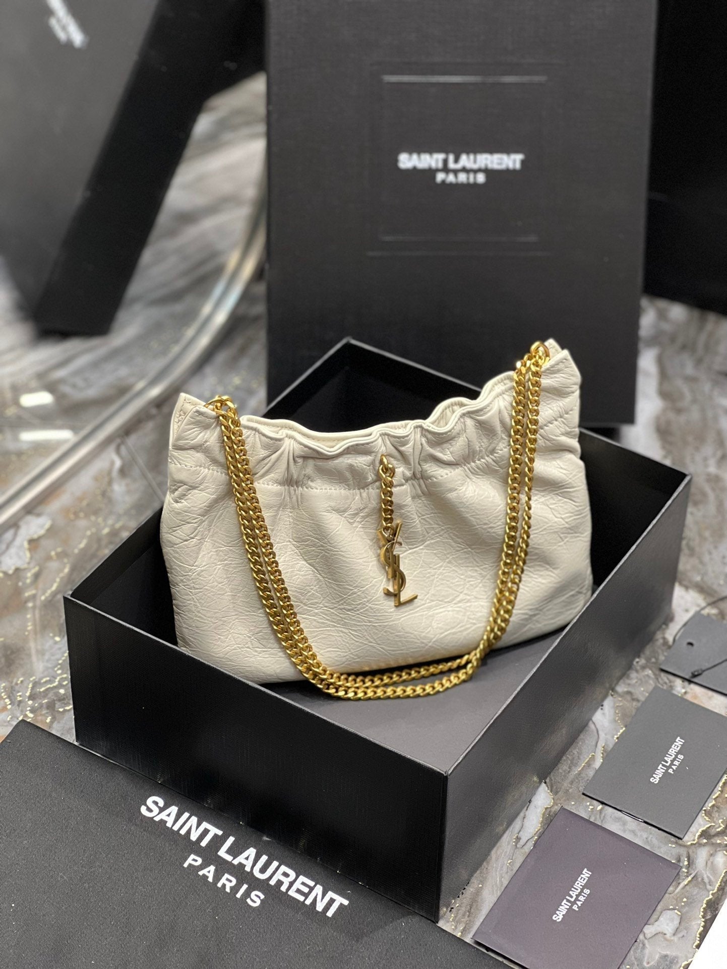 Saint Laurent Paris Mini Bag With Gold Hardware 24cm