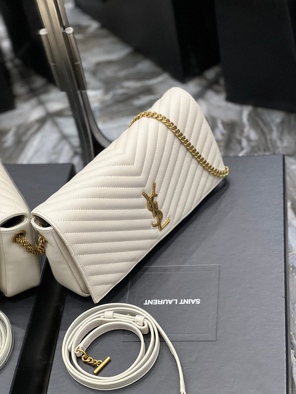 Saint Laurent Kata 99 Chain Bag With Gold Hardware 26cm