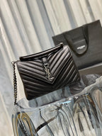 Saint Laurent College Medium Chain Bag With Silver Hardware 24cm