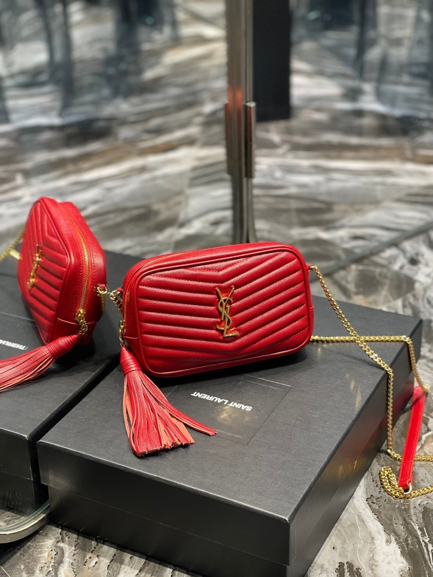 Saint Laurent Lou Mini Bag With Gold Hardware 18cm
