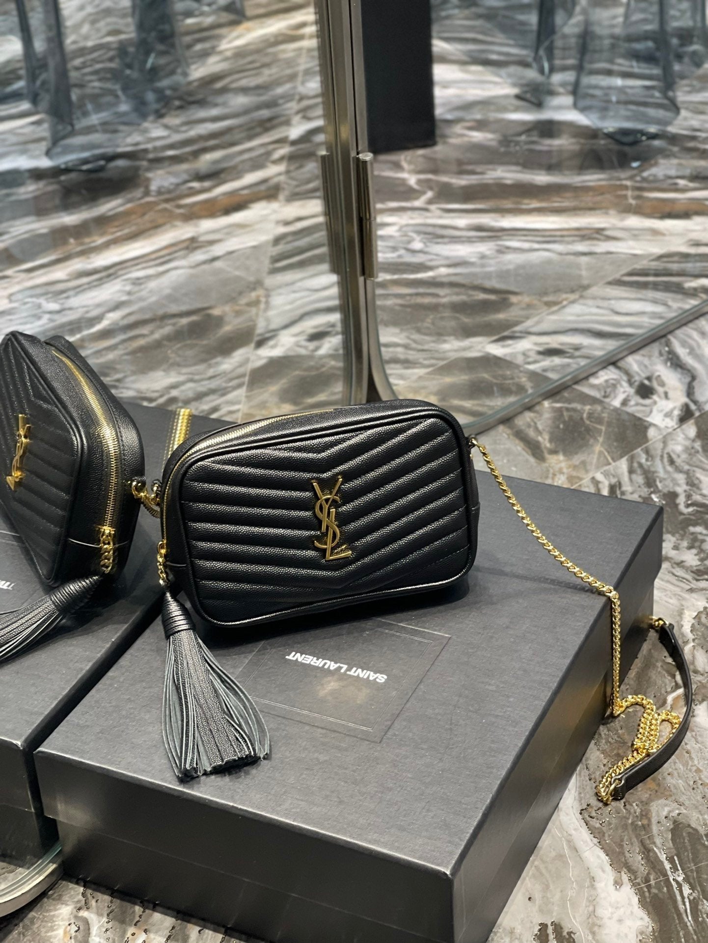 Saint Laurent Lou Mini Bag With Gold Hardware 18cm