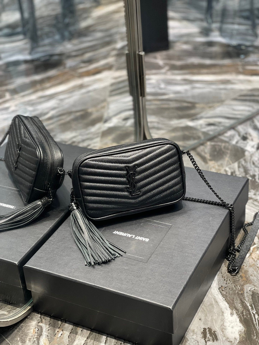 Saint Laurent Lou Mini Bag With Black Hardware 18cm