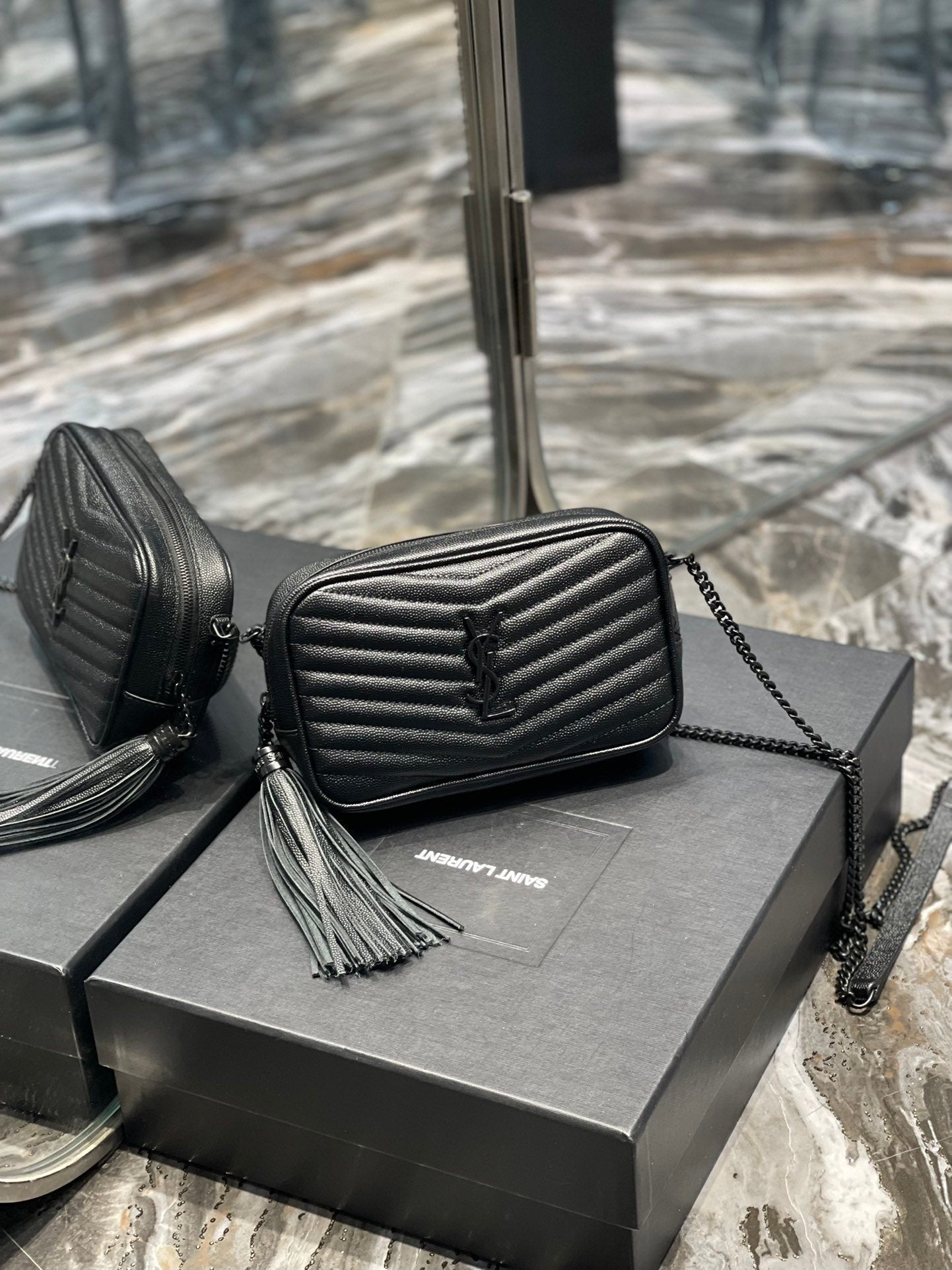 Saint Laurent Lou Mini Bag With Black Hardware 18cm