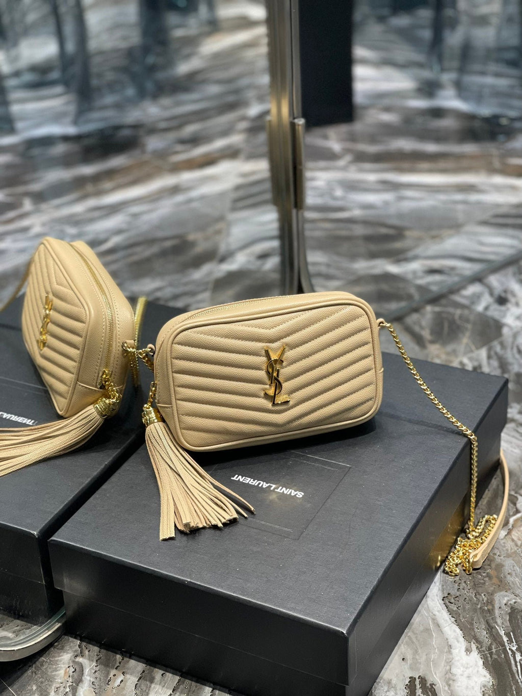 Saint Laurent Lou Mini Bag With Gold Hardware 18cm