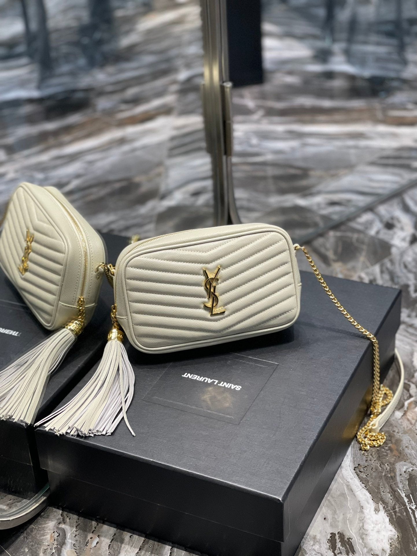 Saint Laurent Lou Mini Bag With Gold Hardware 18cm