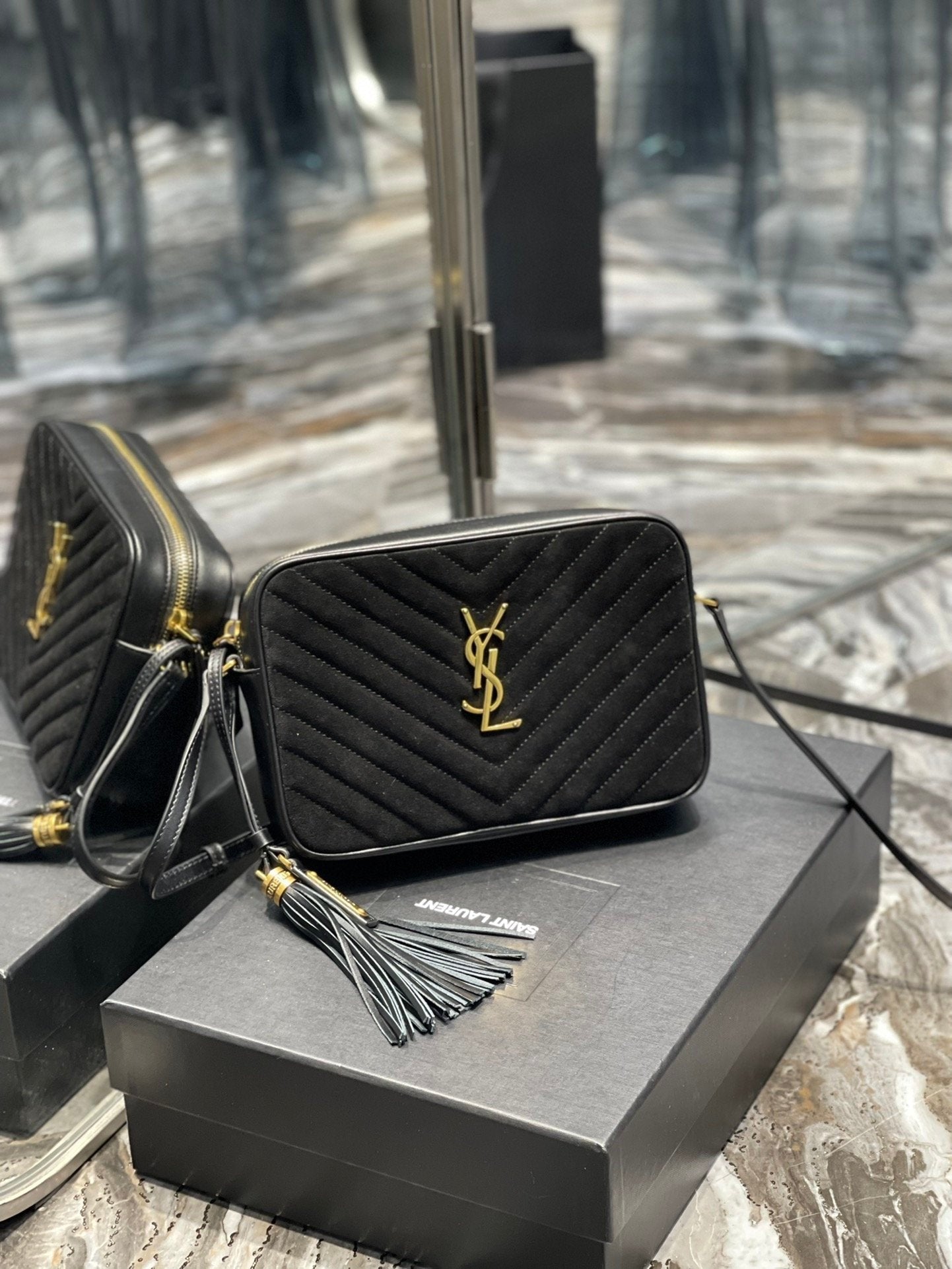 Saint Laurent Lou Camera Bag With Gold Hardware 23cm