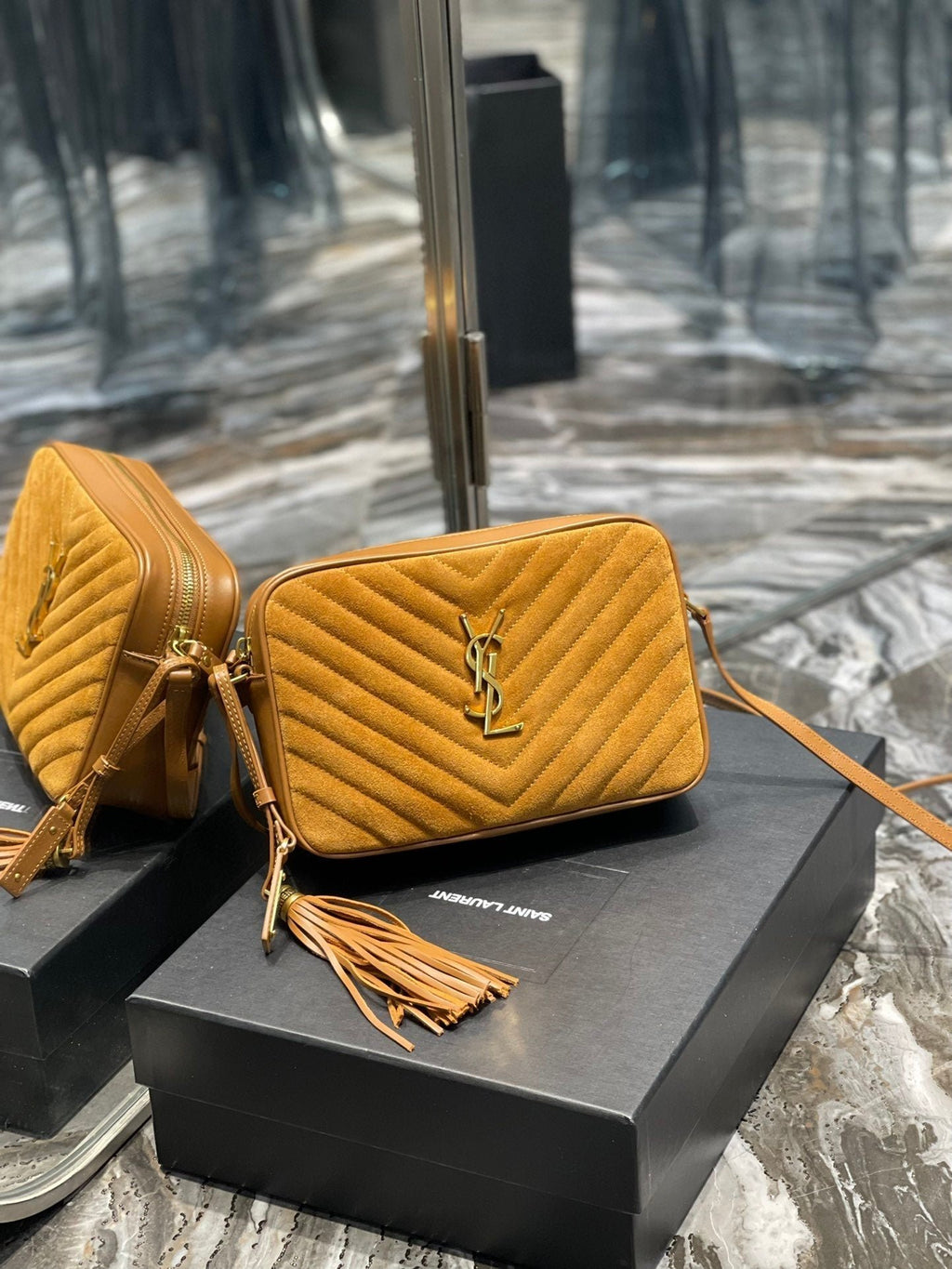 Saint Laurent Lou Camera Bag With Gold Hardware 23cm
