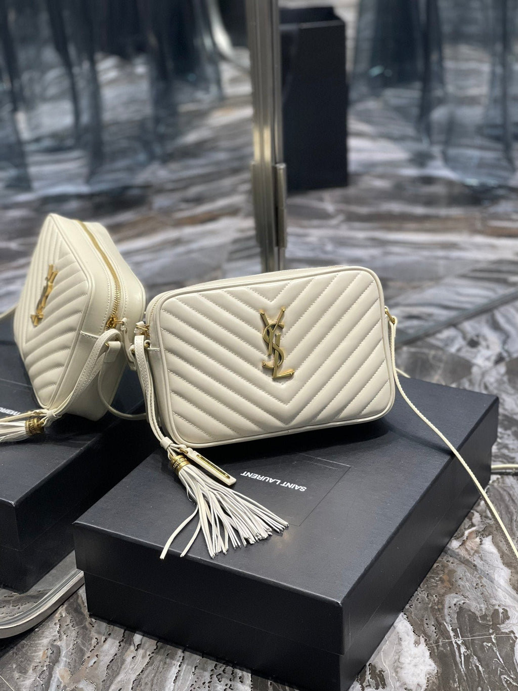 Saint Laurent Lou Camera Bag With Gold Hardware 23cm