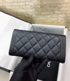 CO-CO Chanel Long Flap Wallet With Gold Hardware 20cm