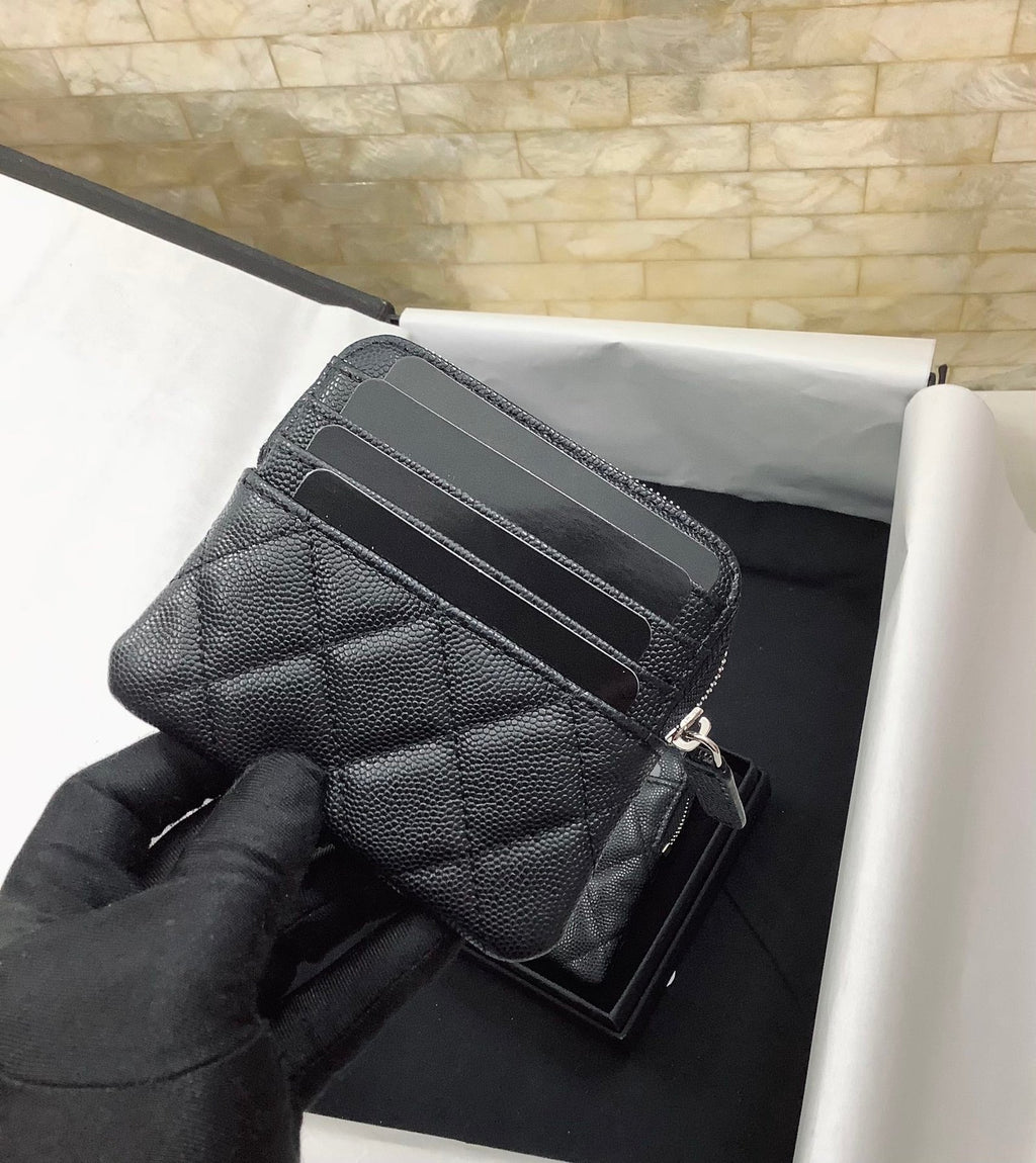 CO-CO Chanel Card Holder With Silver Hardware 19cm