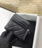 CO-CO Chanel Card Holder With Silver Hardware 19cm