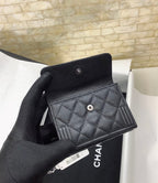 CO-CO Chanel Flap Card Holder With Silver Hardware 11cm