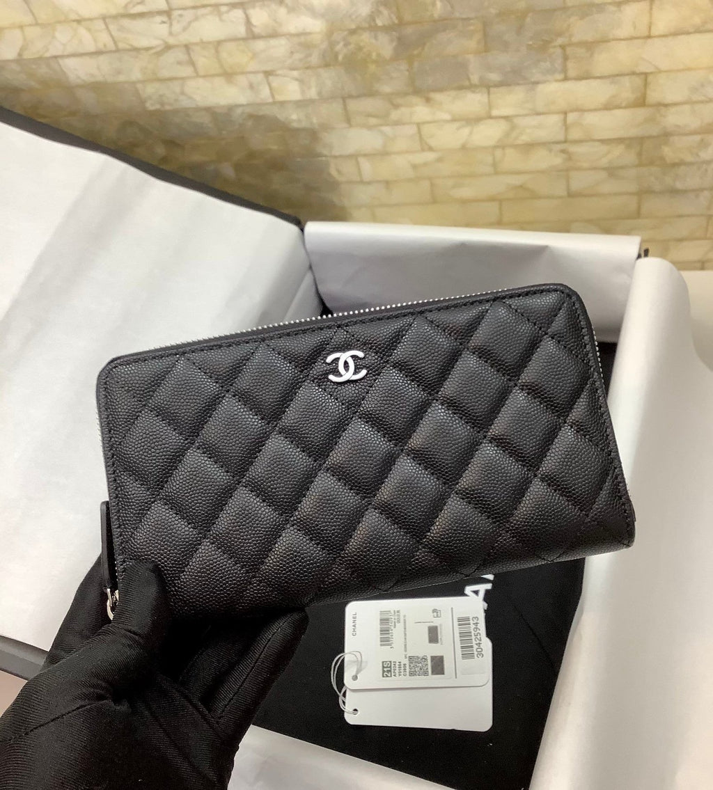 CO-CO Chanel Long Wallet With Silver Hardware 19cm