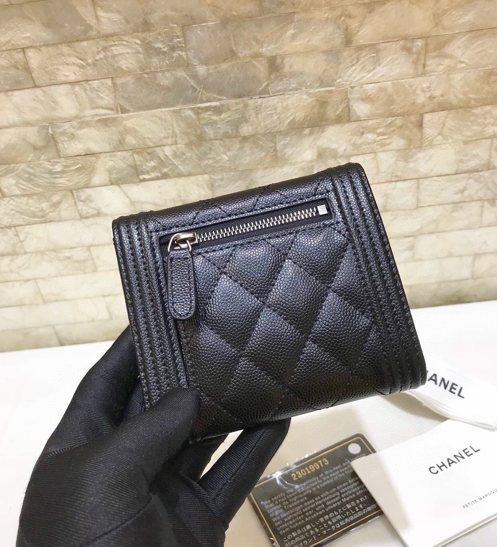 CO-CO Chanel Boy Wallet With Silver Hardware 11cm