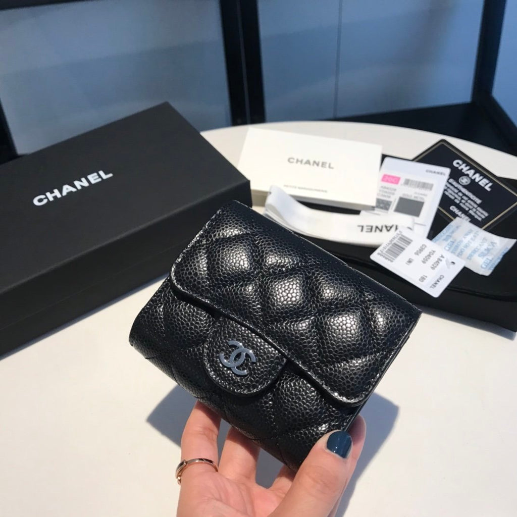 CO-CO Chanel Card Wallet With Silver Hardware 11cm