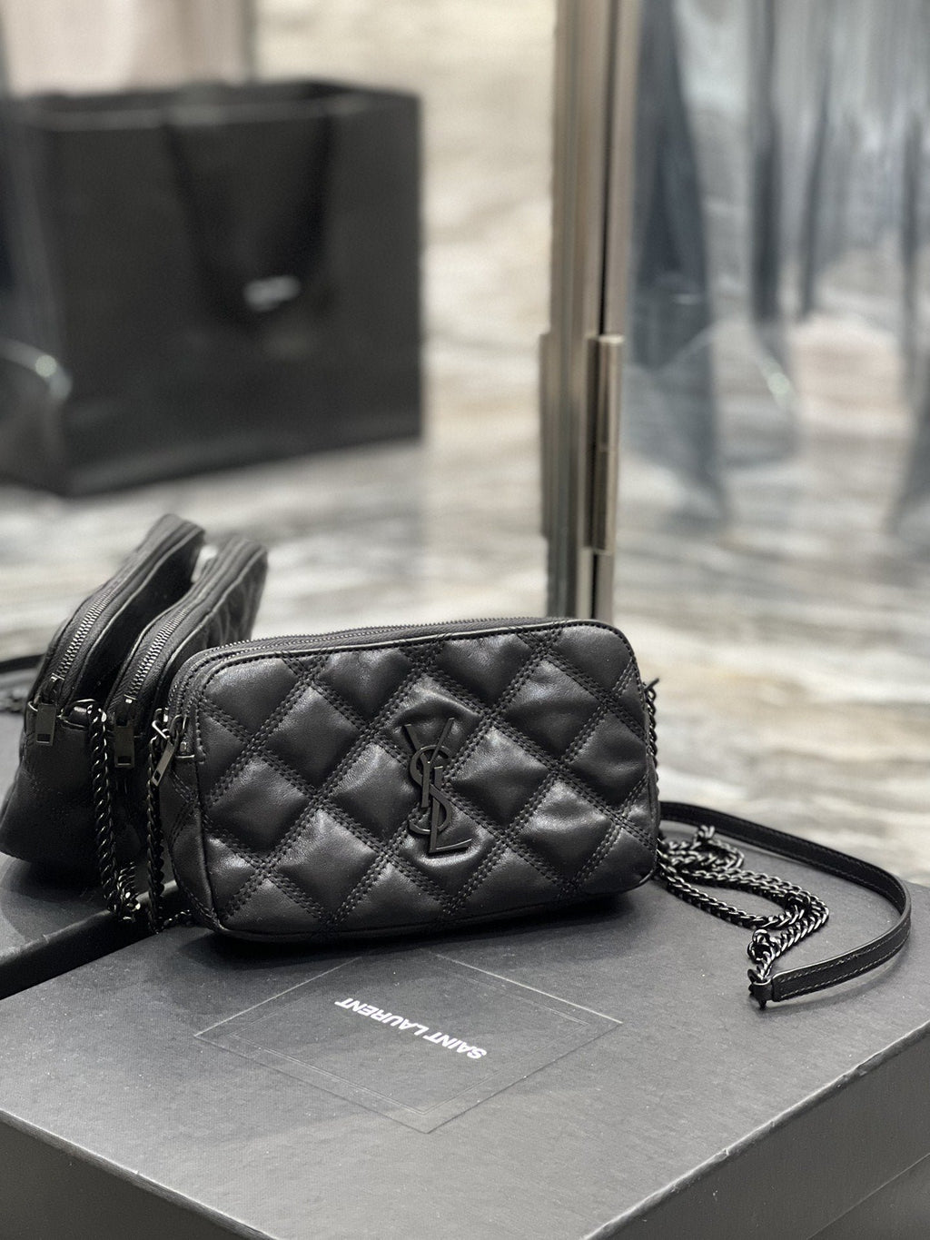 Saint Laurent Becky Double-Zip Pouch 19cm