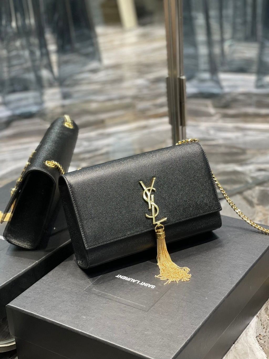 Saint Laurent Kata Medium Chain Bag With Tassel 24cm