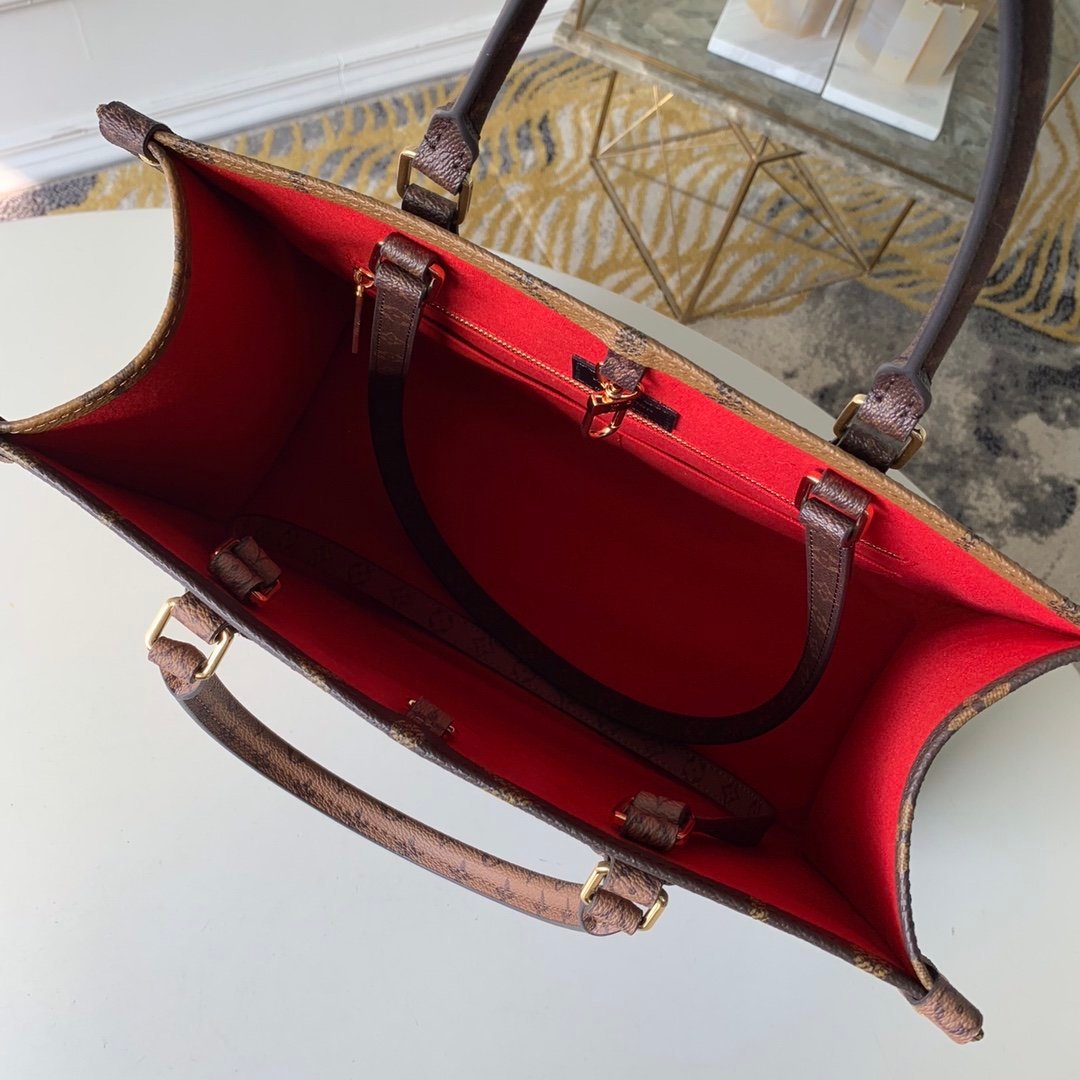 Louis Vuitton On The Go MM Tote Bag 35cm Brown