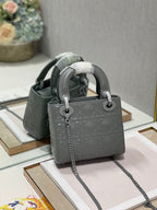 Christian Dior Lady Dior Bag 17cm Dark Grey