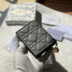 Mini Lady Dior Black Wallet 11cm