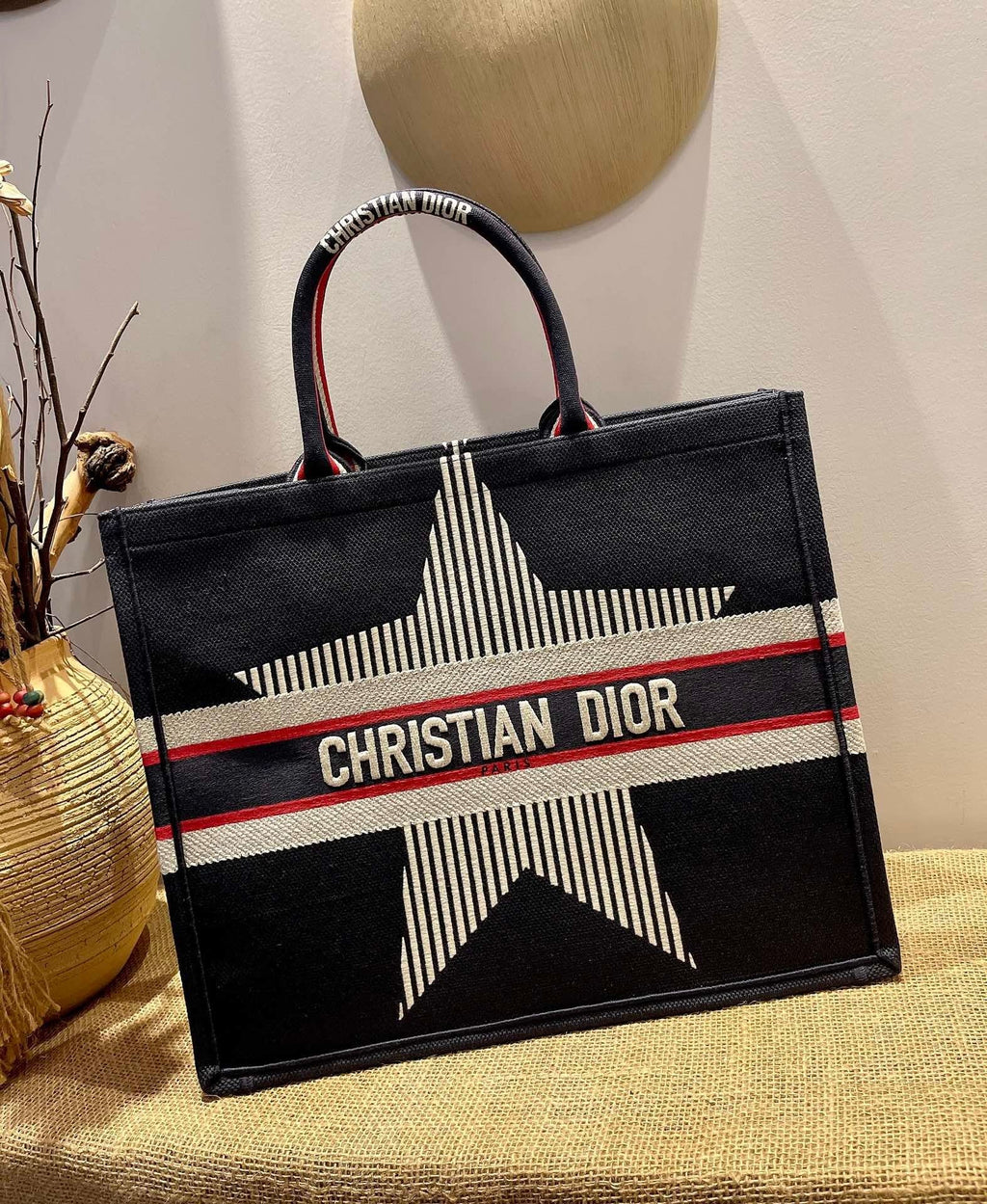 Christina Dior Book Tote Bag 41cm Black