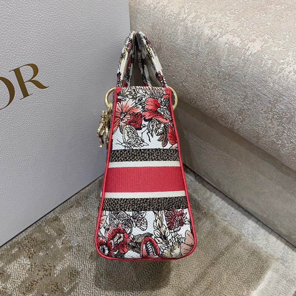Christian Dior Medium Lady D-Lite Bag 24cm Red