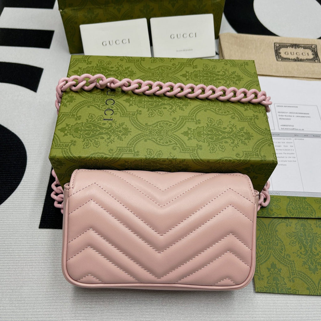Gucci Marmont Super Mini Bag Pink For Women, Women’s Bags 6.2in/17cm