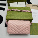 Gucci Marmont Super Mini Bag Pink For Women, Women’s Bags 6.2in/17cm