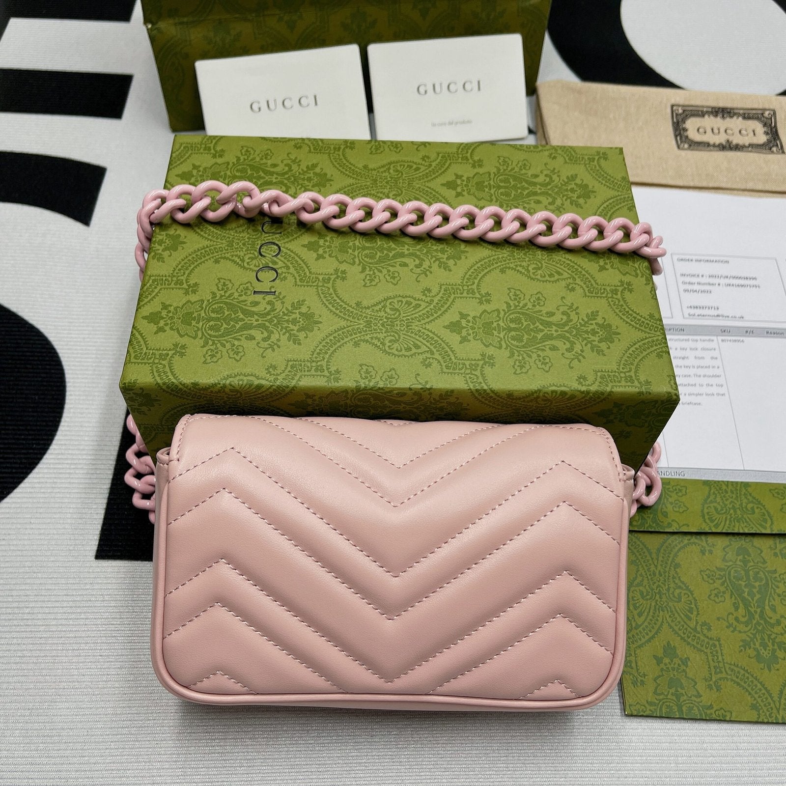 Gucci Marmont Super Mini Bag Pink For Women, Women’s Bags 6.2in/17cm