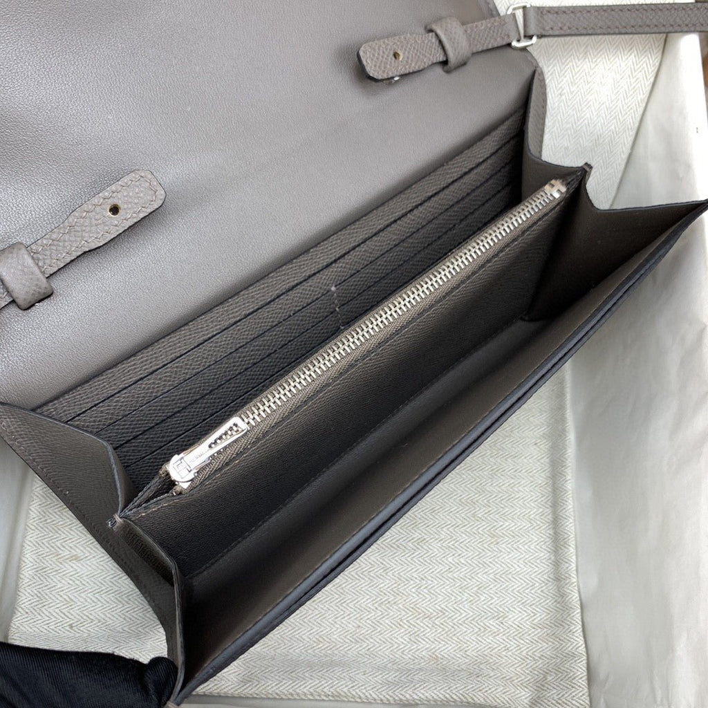 Hermes Constance Long Togo Wallet Grey, Silver Toned Hardware Bag For Women, Women’s Handbags, Shoulder Bags 8.1in/21cm